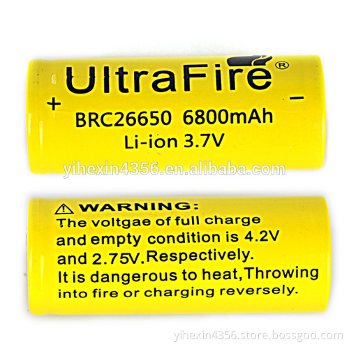 3.7V 26650 Li-ion Battery / 26650 Rechargeable Battery